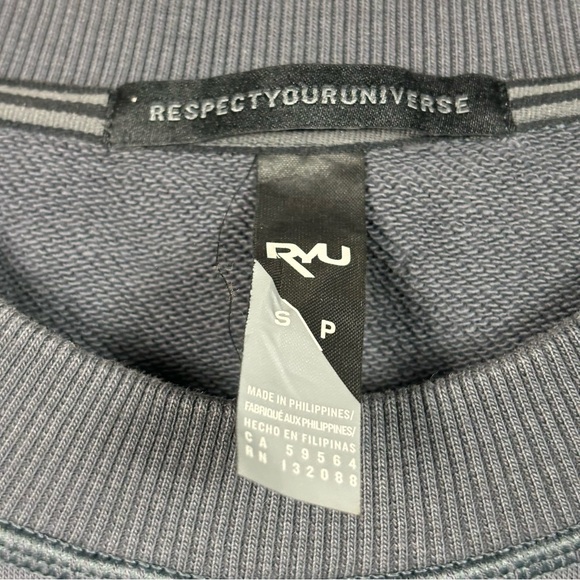 Respect Your Universe RYU Sweatshirt Men's Size Small Gray Pullover - Picture 4 of 6
